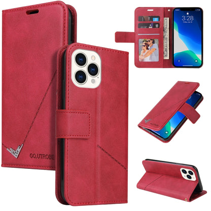 For iPhone 13 Pro Max GQUTROBE Right Angle Leather Phone Case (Red) - iPhone 13 Pro Max Cases by GQUTROBE | Online Shopping UK | buy2fix