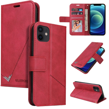 For iPhone 12 mini GQUTROBE Right Angle Leather Phone Case (Red) - iPhone 12 mini Cases by GQUTROBE | Online Shopping UK | buy2fix