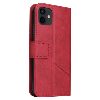For iPhone 12 mini GQUTROBE Right Angle Leather Phone Case (Red) - iPhone 12 mini Cases by GQUTROBE | Online Shopping UK | buy2fix