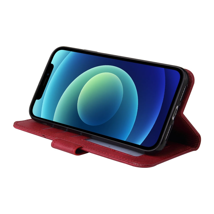 For iPhone 12 mini GQUTROBE Right Angle Leather Phone Case (Red) - iPhone 12 mini Cases by GQUTROBE | Online Shopping UK | buy2fix