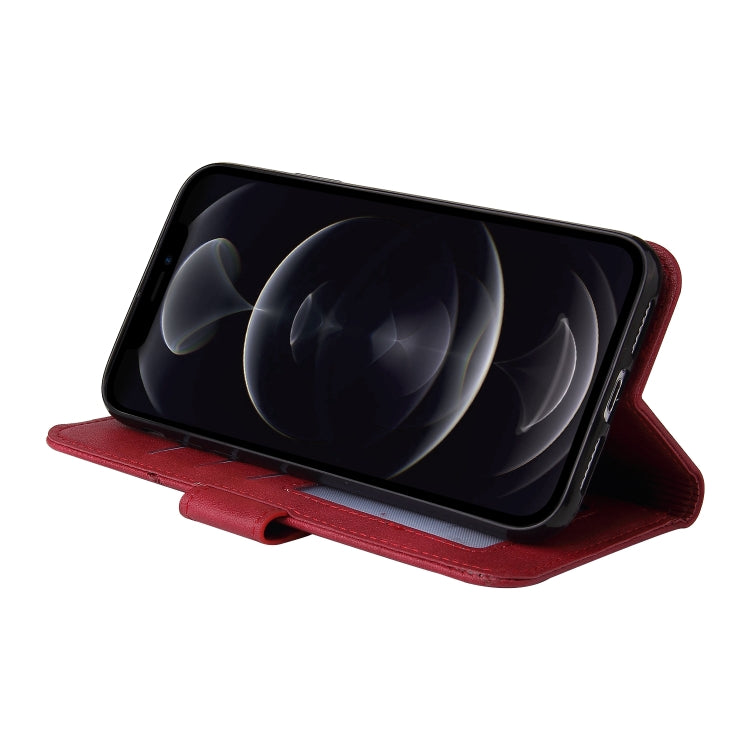 For iPhone 12 Pro GQUTROBE Right Angle Leather Phone Case(Red) - iPhone 12 / 12 Pro Cases by GQUTROBE | Online Shopping UK | buy2fix