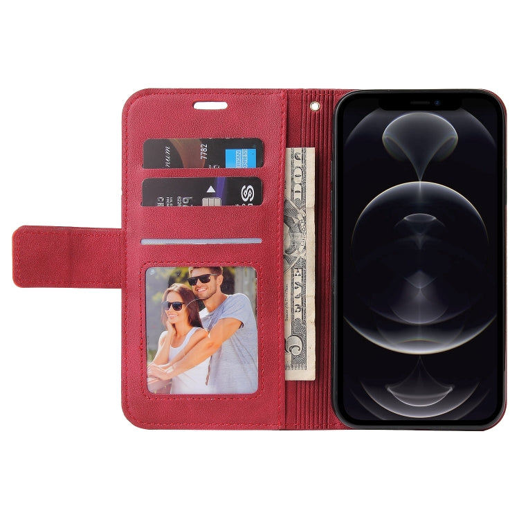 For iPhone 12 Pro GQUTROBE Right Angle Leather Phone Case(Red) - iPhone 12 / 12 Pro Cases by GQUTROBE | Online Shopping UK | buy2fix