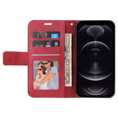 For iPhone 12 Pro GQUTROBE Right Angle Leather Phone Case(Red) - iPhone 12 / 12 Pro Cases by GQUTROBE | Online Shopping UK | buy2fix