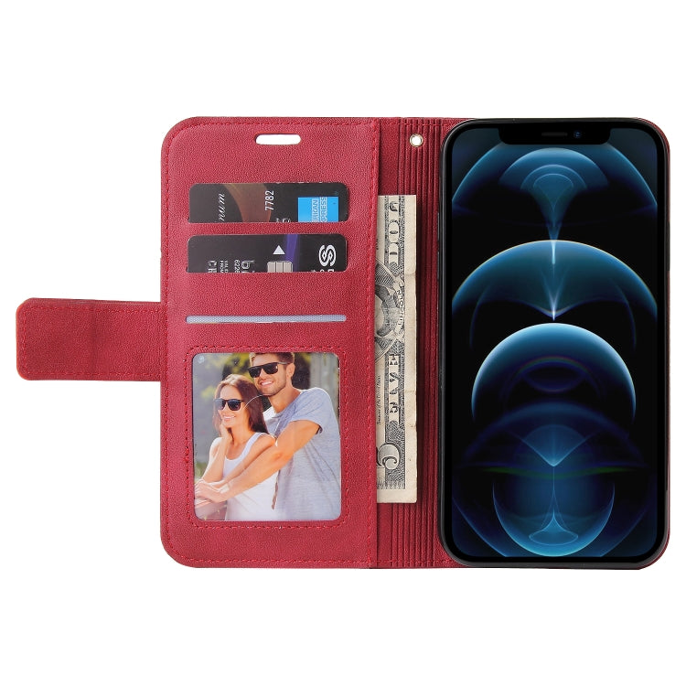 For iPhone 12 Pro Max GQUTROBE Right Angle Leather Phone Case(Red) - iPhone 12 Pro Max Cases by GQUTROBE | Online Shopping UK | buy2fix