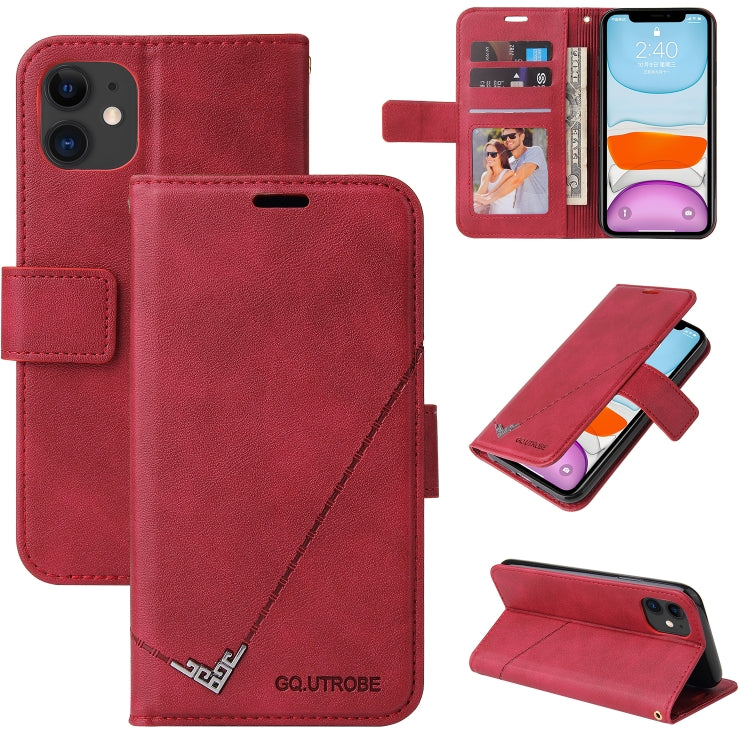 For iPhone 11 GQUTROBE Right Angle Leather Phone Case (Red) - iPhone 11 Cases by GQUTROBE | Online Shopping UK | buy2fix