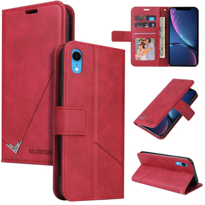 For iPhone XR GQUTROBE Right Angle Leather Phone Case(Red) - More iPhone Cases by GQUTROBE | Online Shopping UK | buy2fix
