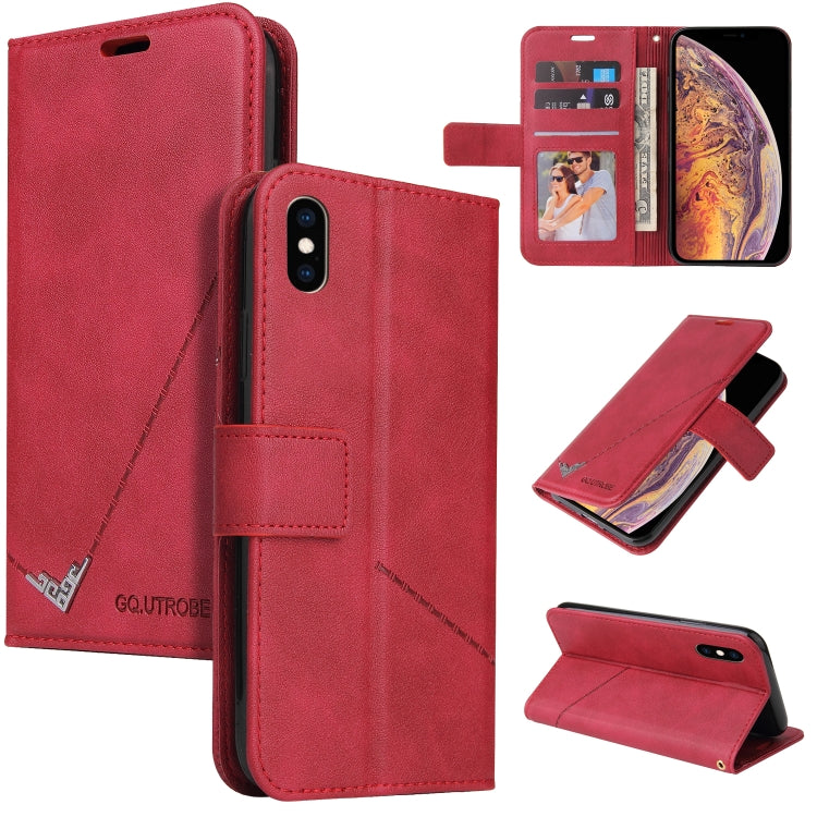 For iPhone XS Max GQUTROBE Right Angle Leather Phone Case(Red) - More iPhone Cases by GQUTROBE | Online Shopping UK | buy2fix