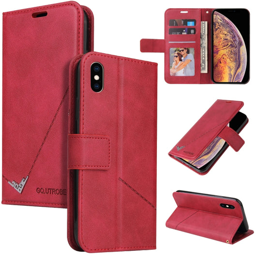 For iPhone XS Max GQUTROBE Right Angle Leather Phone Case(Red) - More iPhone Cases by GQUTROBE | Online Shopping UK | buy2fix