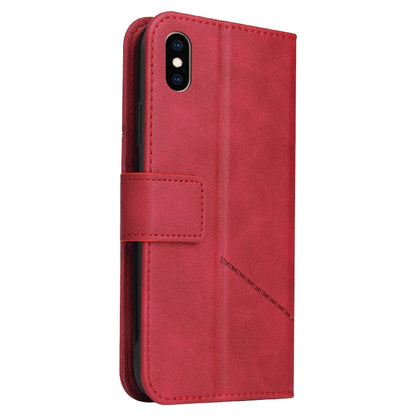 For iPhone XS Max GQUTROBE Right Angle Leather Phone Case(Red) - More iPhone Cases by GQUTROBE | Online Shopping UK | buy2fix