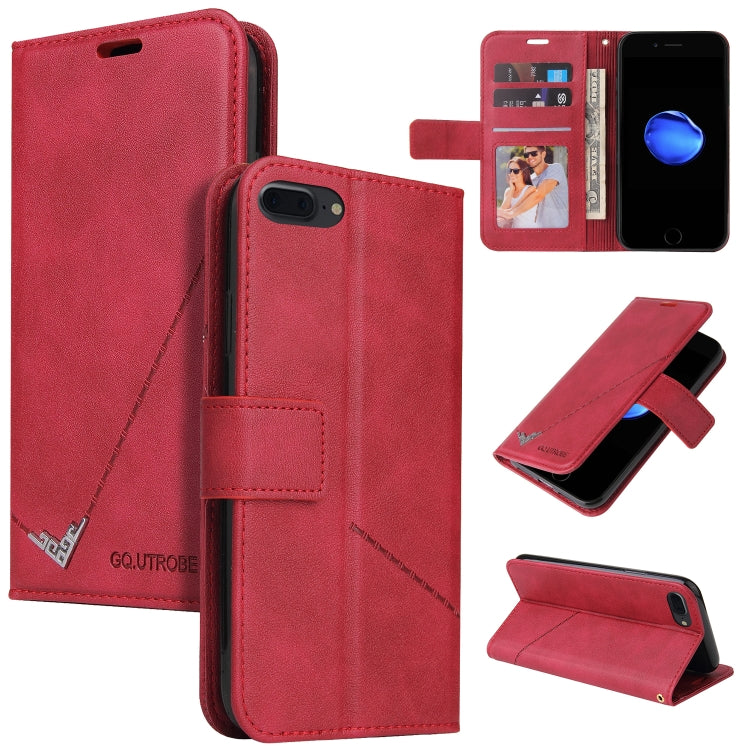 GQUTROBE Right Angle Leather Phone Case For iPhone 7 Plus / 8 Plus(Red) - More iPhone Cases by GQUTROBE | Online Shopping UK | buy2fix
