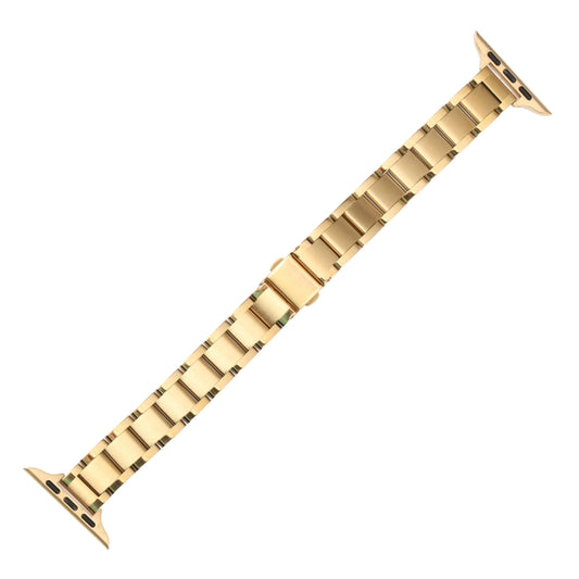 Three Beads Metal Watch Band For Apple Watch Ultra 49mm&Watch Ultra 2 49mm / Series 9&8&7 45mm / SE 3&SE 2&6&SE&5&4 44mm / 3&2&1 42mm(Gold) by buy2fix