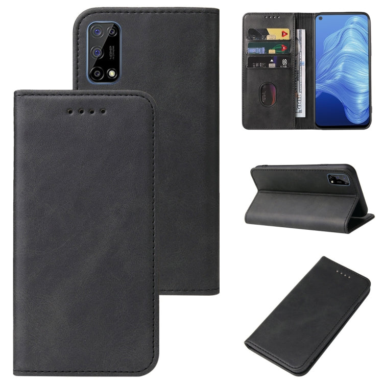 For Realme 7 5G Magnetic Closure Leather Phone Case(Black) - Realme Cases by buy2fix | Online Shopping UK | buy2fix