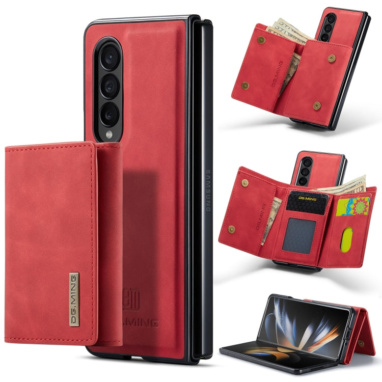 For Samsung Galaxy Z Fold3 5G DG.MING M1 Series 3-Fold Multi Card Wallet  Phone Case(Red) - Galaxy Phone Cases by DG.MING | Online Shopping UK | buy2fix