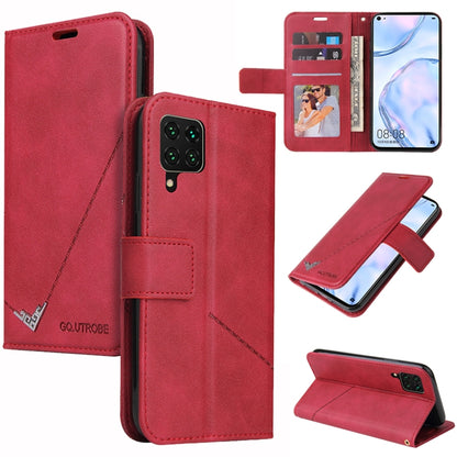 For Huawei P40 Lite GQUTROBE Right Angle Leather Phone Case(Red) - Huawei Cases by GQUTROBE | Online Shopping UK | buy2fix