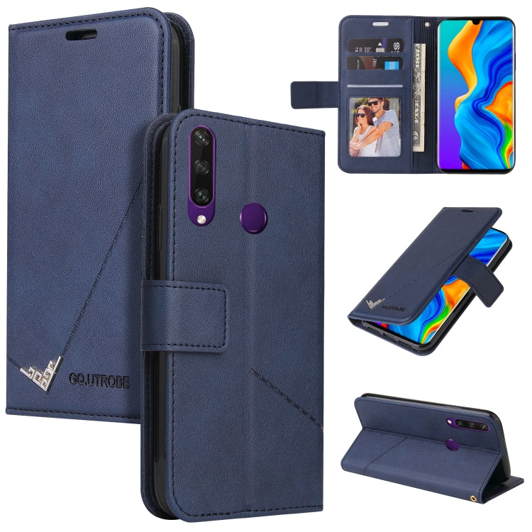 For Huawei P30 Lite GQUTROBE Right Angle Leather Phone Case(Blue) - Huawei Cases by GQUTROBE | Online Shopping UK | buy2fix