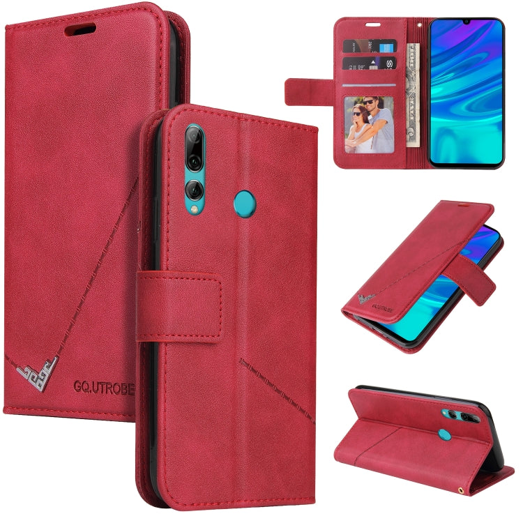 For Huawei Y7p GQUTROBE Right Angle Leather Phone Case(Red) - Huawei Cases by GQUTROBE | Online Shopping UK | buy2fix