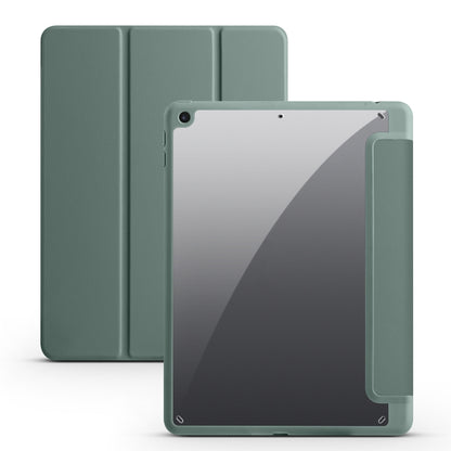 For iPad 10.2 2021/2020/2019 Acrylic 3-folding Smart Leather Tablet Case(Dark Green) - iPad 10.2 Cases by buy2fix | Online Shopping UK | buy2fix