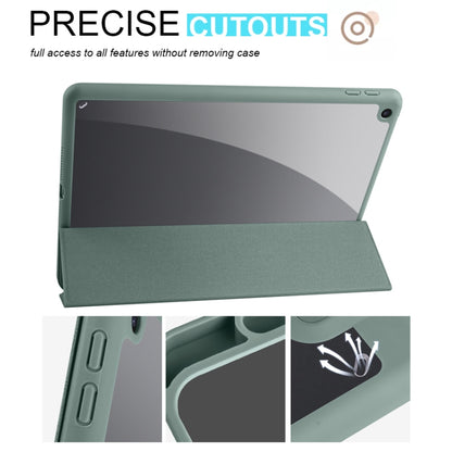 For iPad 10.2 2021/2020/2019 Acrylic 3-folding Smart Leather Tablet Case(Dark Green) - iPad 10.2 Cases by buy2fix | Online Shopping UK | buy2fix