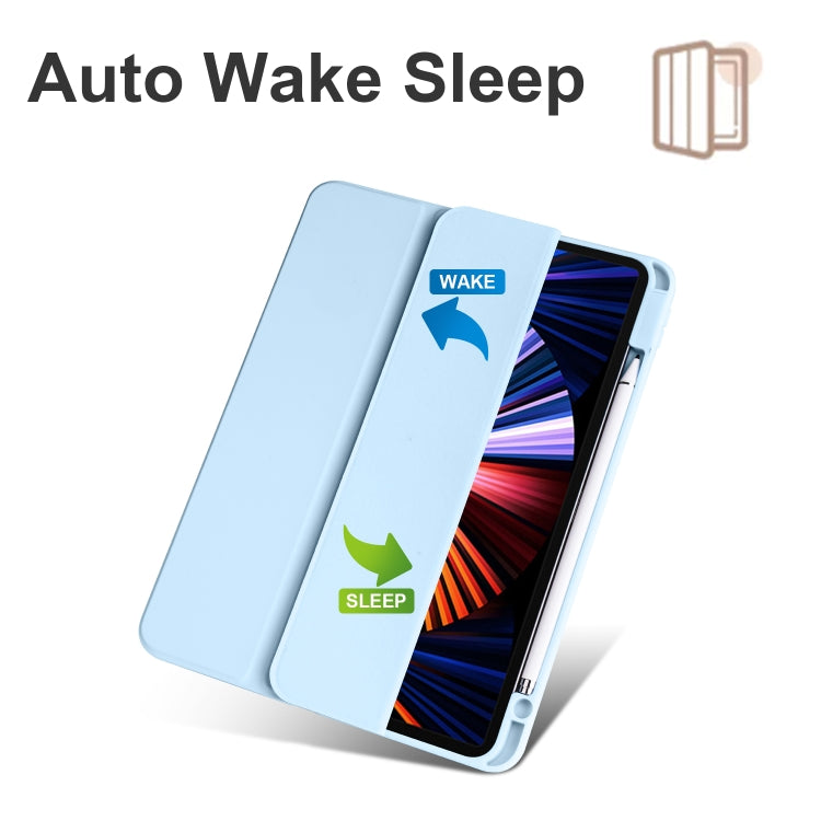 Acrylic 3-folding Smart Leather Tablet Case For iPad  Air 2022/2020/Pro 11 2021/2020/2018(Sky Blue) - iPad Air (2022) / (2020) 10.9 Cases by buy2fix | Online Shopping UK | buy2fix