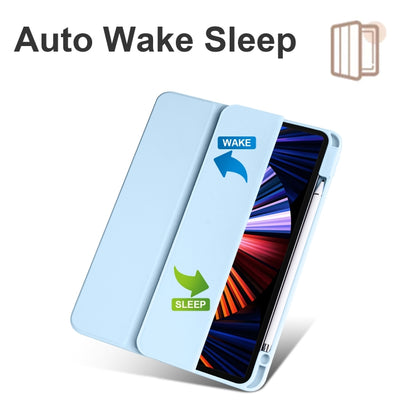 Acrylic 3-folding Smart Leather Tablet Case For iPad  Air 2022/2020/Pro 11 2021/2020/2018(Sky Blue) - iPad Air (2022) / (2020) 10.9 Cases by buy2fix | Online Shopping UK | buy2fix