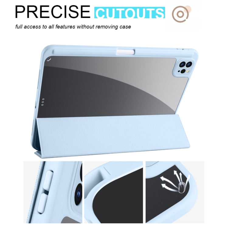Acrylic 3-folding Smart Leather Tablet Case For iPad  Air 2022/2020/Pro 11 2021/2020/2018(Sky Blue) - iPad Air (2022) / (2020) 10.9 Cases by buy2fix | Online Shopping UK | buy2fix