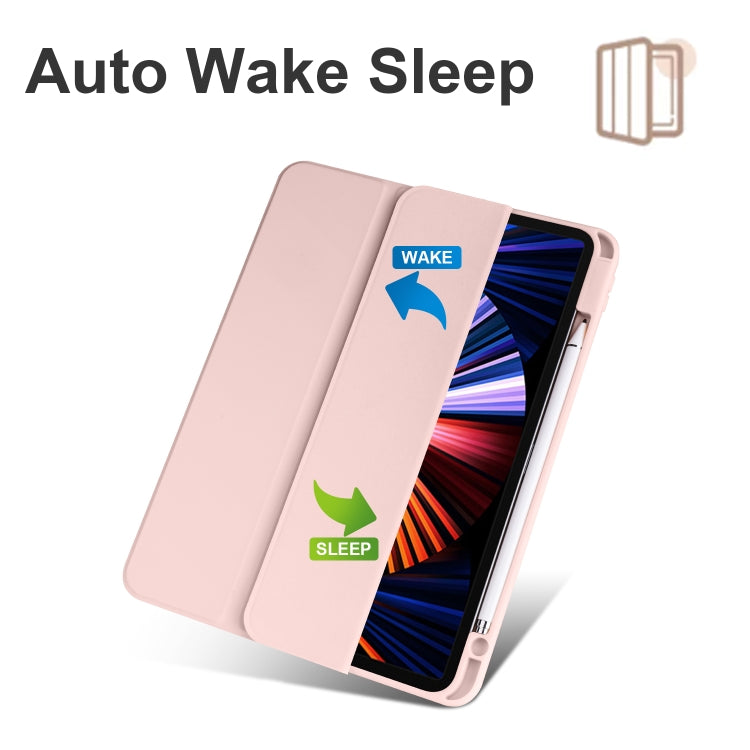 Acrylic 3-folding Smart Leather Tablet Case For iPad  Air 2022/2020/Pro 11 2021/2020/2018(Pink) - iPad Air (2022) / (2020) 10.9 Cases by buy2fix | Online Shopping UK | buy2fix