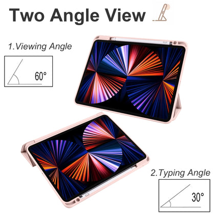 Acrylic 3-folding Smart Leather Tablet Case For iPad  Air 2022/2020/Pro 11 2021/2020/2018(Pink) - iPad Air (2022) / (2020) 10.9 Cases by buy2fix | Online Shopping UK | buy2fix