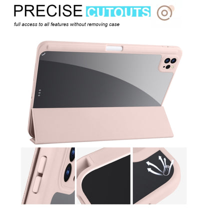 Acrylic 3-folding Smart Leather Tablet Case For iPad  Air 2022/2020/Pro 11 2021/2020/2018(Pink) - iPad Air (2022) / (2020) 10.9 Cases by buy2fix | Online Shopping UK | buy2fix