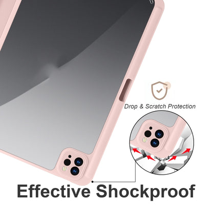 Acrylic 3-folding Smart Leather Tablet Case For iPad  Air 2022/2020/Pro 11 2021/2020/2018(Pink) - iPad Air (2022) / (2020) 10.9 Cases by buy2fix | Online Shopping UK | buy2fix