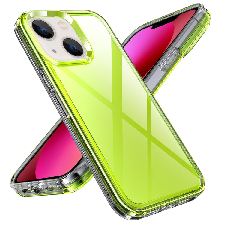 For iPhone 14 Plus Transparent Armor Phone Case (Green) by buy2fix