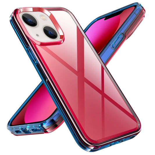 For iPhone 14 Plus Transparent Armor Phone Case (Red) by buy2fix