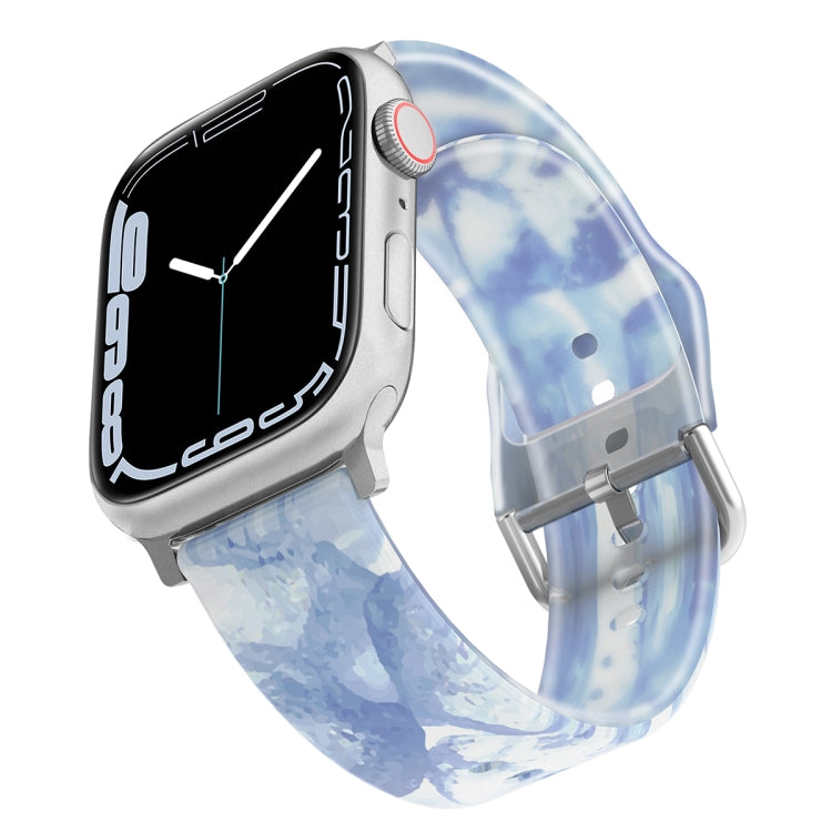 Frosted Translucent Silicone Watch Band For Apple Watch Ultra 49mm&Watch Ultra 2 49mm / Series 9&8&7 45mm / SE 3&SE 2&6&SE&5&4 44mm / 3&2&1 42mm(Ice Blue) by buy2fix