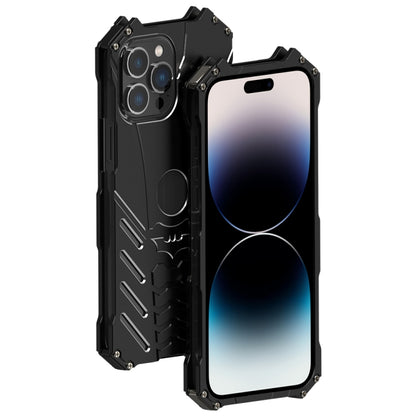 For iPhone 14 Pro R-JUST Batman Metal Mobile Phone Protective Case(Black) - iPhone 14 Pro Cases by R-JUST | Online Shopping UK | buy2fix