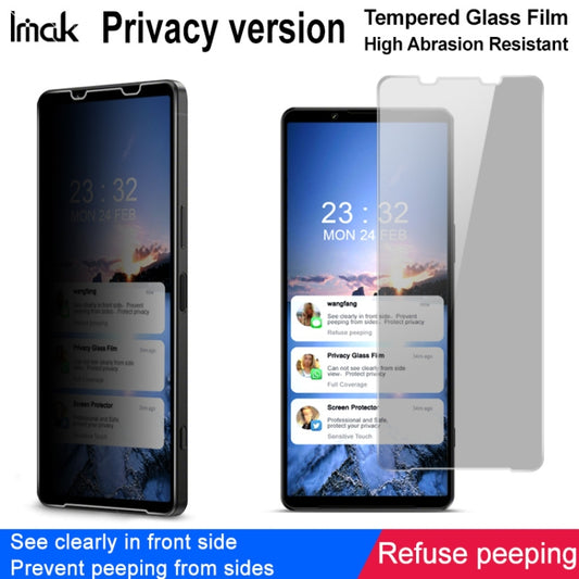 imak HD Anti-spy Tempered Glass Protective Film For Sony Xperia 1 IV / 1 III by imak