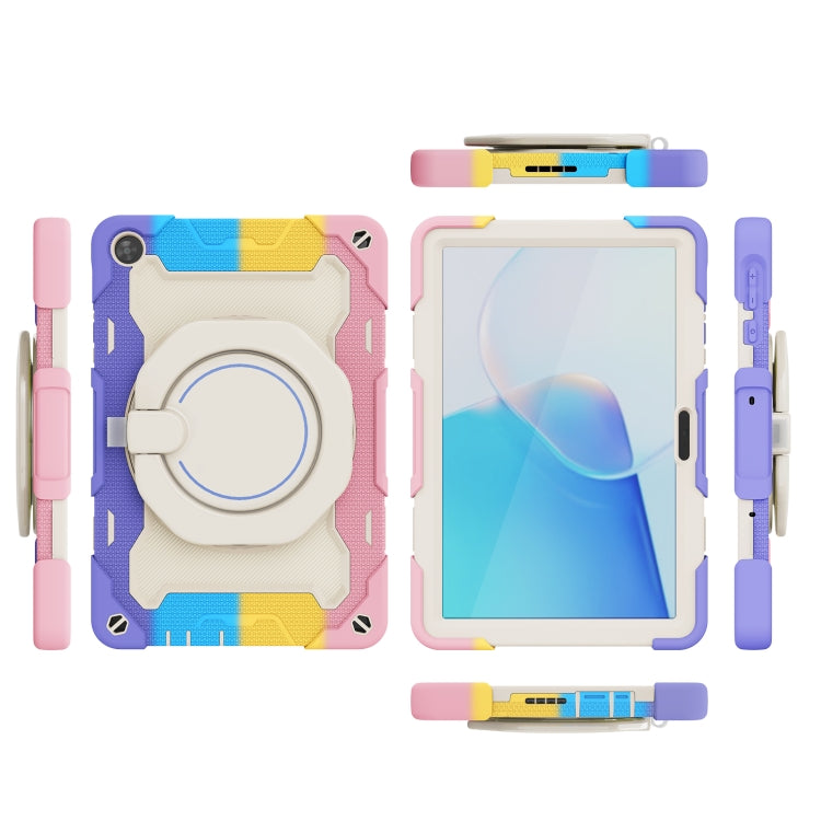 For Huawei MatePad T 10s / T10 Armor Contrast Color Silicone + PC Tablet Case(Rainbow Pink) - Huawei by buy2fix | Online Shopping UK | buy2fix