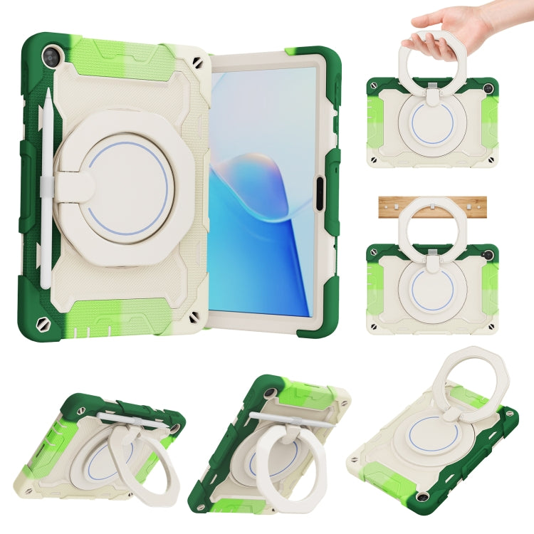 For Huawei MatePad T 10s / T10 Armor Contrast Color Silicone + PC Tablet Case(Rainbow Green) - Huawei by buy2fix | Online Shopping UK | buy2fix