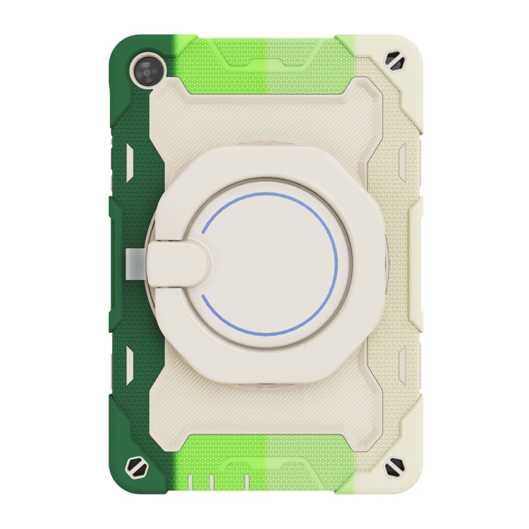 For Huawei MatePad T 10s / T10 Armor Contrast Color Silicone + PC Tablet Case(Rainbow Green) - Huawei by buy2fix | Online Shopping UK | buy2fix