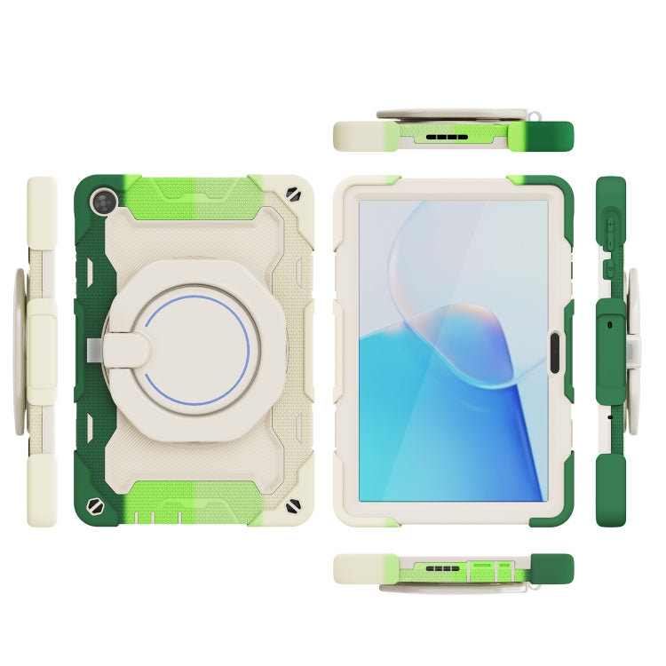 For Huawei MatePad T 10s / T10 Armor Contrast Color Silicone + PC Tablet Case(Rainbow Green) - Huawei by buy2fix | Online Shopping UK | buy2fix