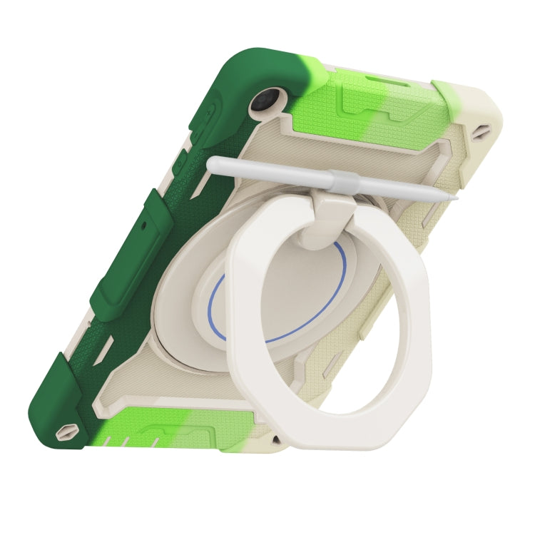 For Huawei MatePad T 10s / T10 Armor Contrast Color Silicone + PC Tablet Case(Rainbow Green) - Huawei by buy2fix | Online Shopping UK | buy2fix