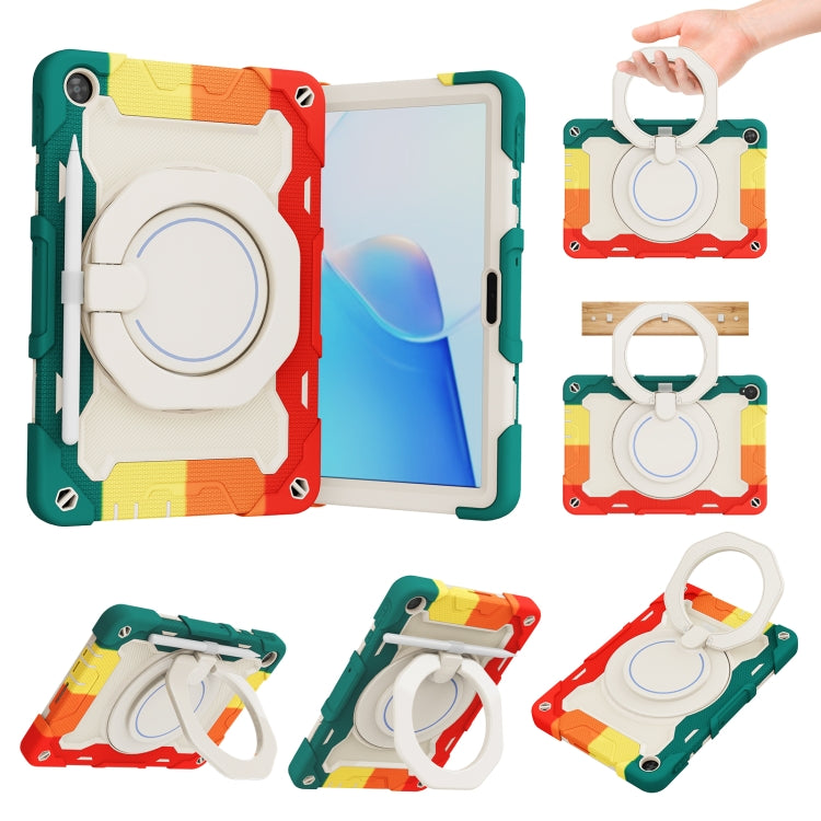 For Huawei MatePad T 10s / T10 Armor Contrast Color Silicone + PC Tablet Case(Rainbow Red) - Huawei by buy2fix | Online Shopping UK | buy2fix