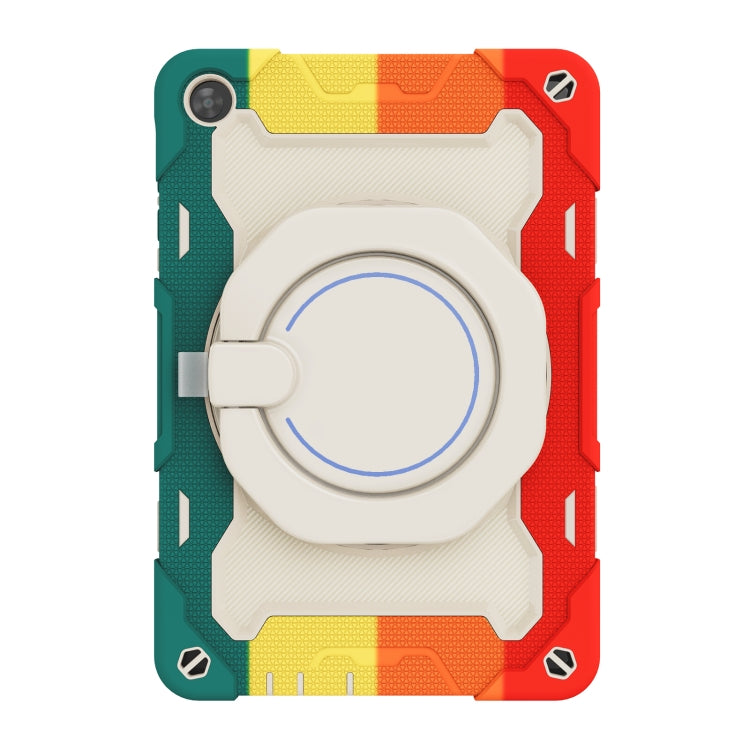 For Huawei MatePad T 10s / T10 Armor Contrast Color Silicone + PC Tablet Case(Rainbow Red) - Huawei by buy2fix | Online Shopping UK | buy2fix