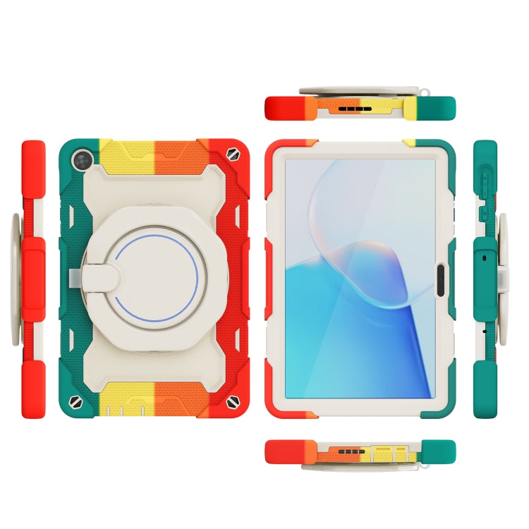 For Huawei MatePad T 10s / T10 Armor Contrast Color Silicone + PC Tablet Case(Rainbow Red) - Huawei by buy2fix | Online Shopping UK | buy2fix