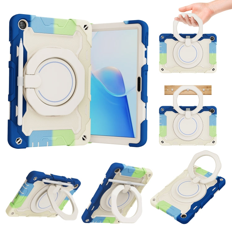 For Huawei MatePad T 10s / T10 Armor Contrast Color Silicone + PC Tablet Case(Rainbow Blue) - Huawei by buy2fix | Online Shopping UK | buy2fix