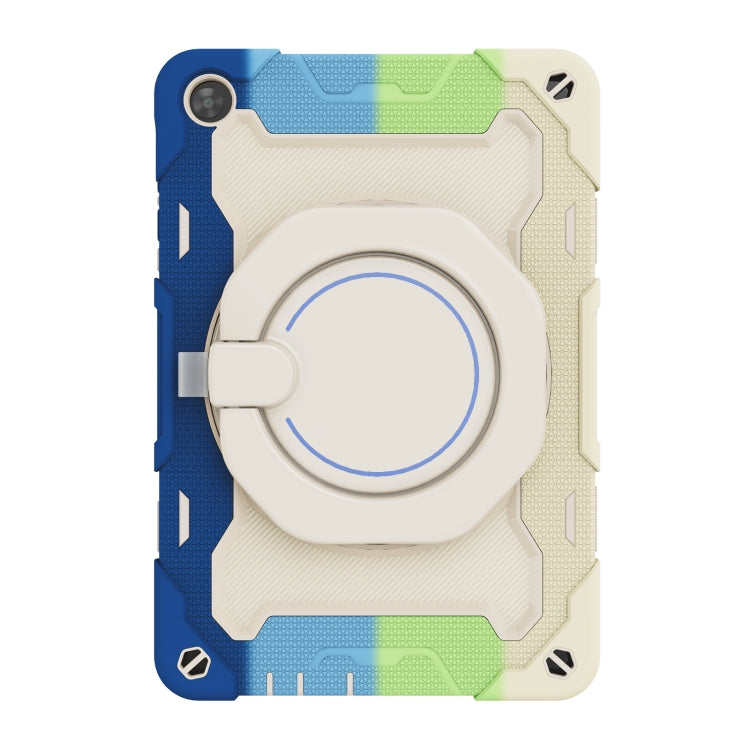 For Huawei MatePad T 10s / T10 Armor Contrast Color Silicone + PC Tablet Case(Rainbow Blue) - Huawei by buy2fix | Online Shopping UK | buy2fix