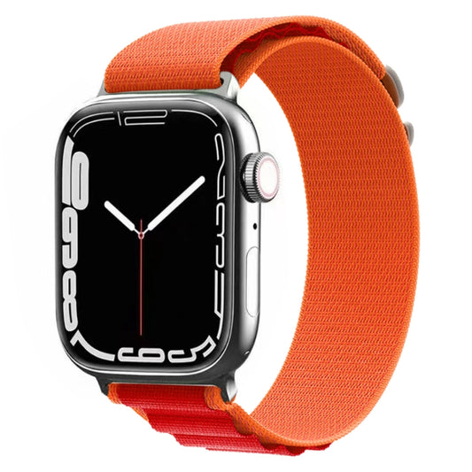 Nylon Watch Band For Apple Watch Series 8&7 45mm / SE 2&6&SE&5&4 44mm / 3&2&1 42mm (Orange + Red) - Watch Bands by buy2fix | Online Shopping UK | buy2fix