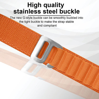 Nylon Watch Band For Apple Watch Series 8&7 45mm / SE 2&6&SE&5&4 44mm / 3&2&1 42mm (Yellow+Orange) - Watch Bands by buy2fix | Online Shopping UK | buy2fix