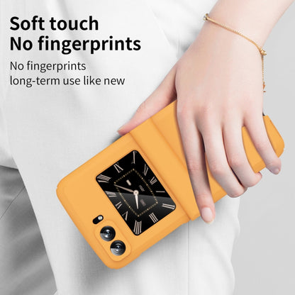 For Motorola Moto Razr 2022 Skin Feel Macaron Three-piece Set Hinge Phone Case(Orange) by buy2fix