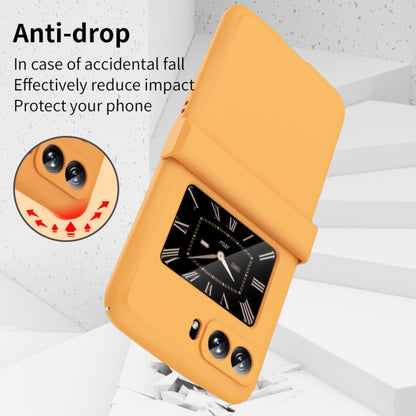 For Motorola Moto Razr 2022 Skin Feel Macaron Three-piece Set Hinge Phone Case(Orange) by buy2fix