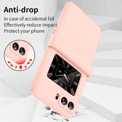 For Motorola Moto Razr 2022 Skin Feel Macaron Three-piece Set Hinge Phone Case(Pink) by buy2fix