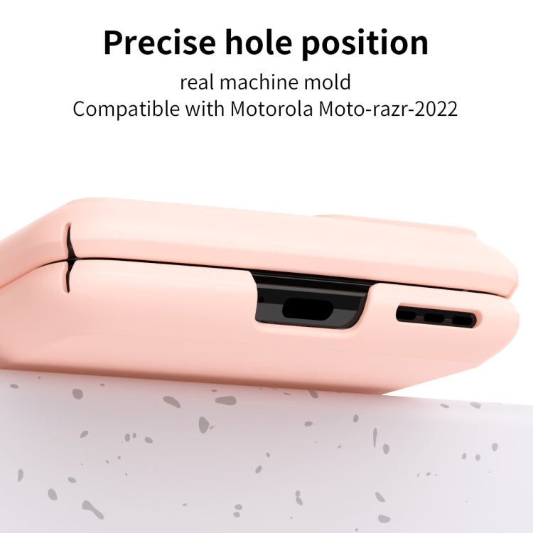 For Motorola Moto Razr 2022 Skin Feel Macaron Three-piece Set Hinge Phone Case(Pink) by buy2fix